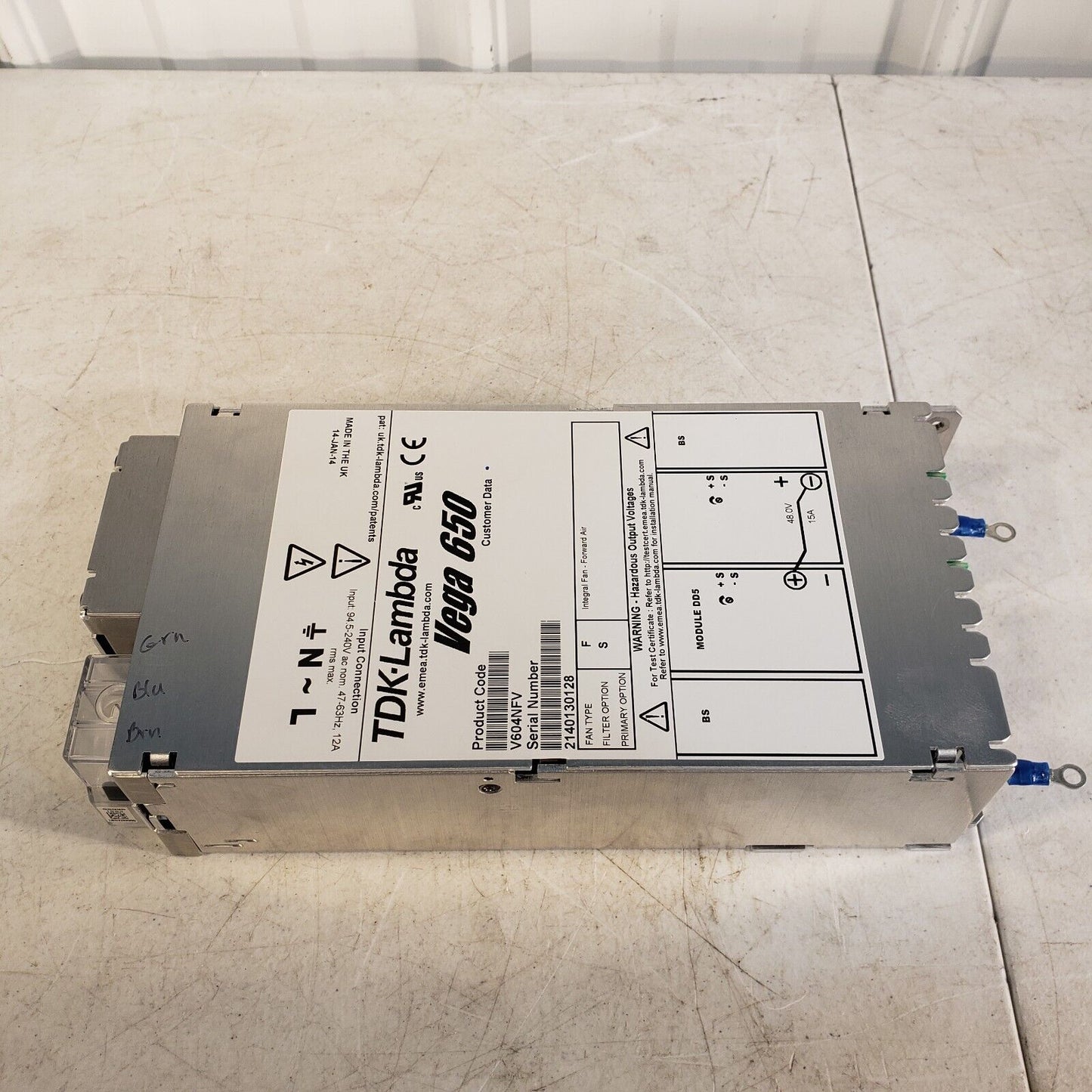 TDK-Lambda Vega 650 V604NFV Modular Power Supply 48V 15A 720W