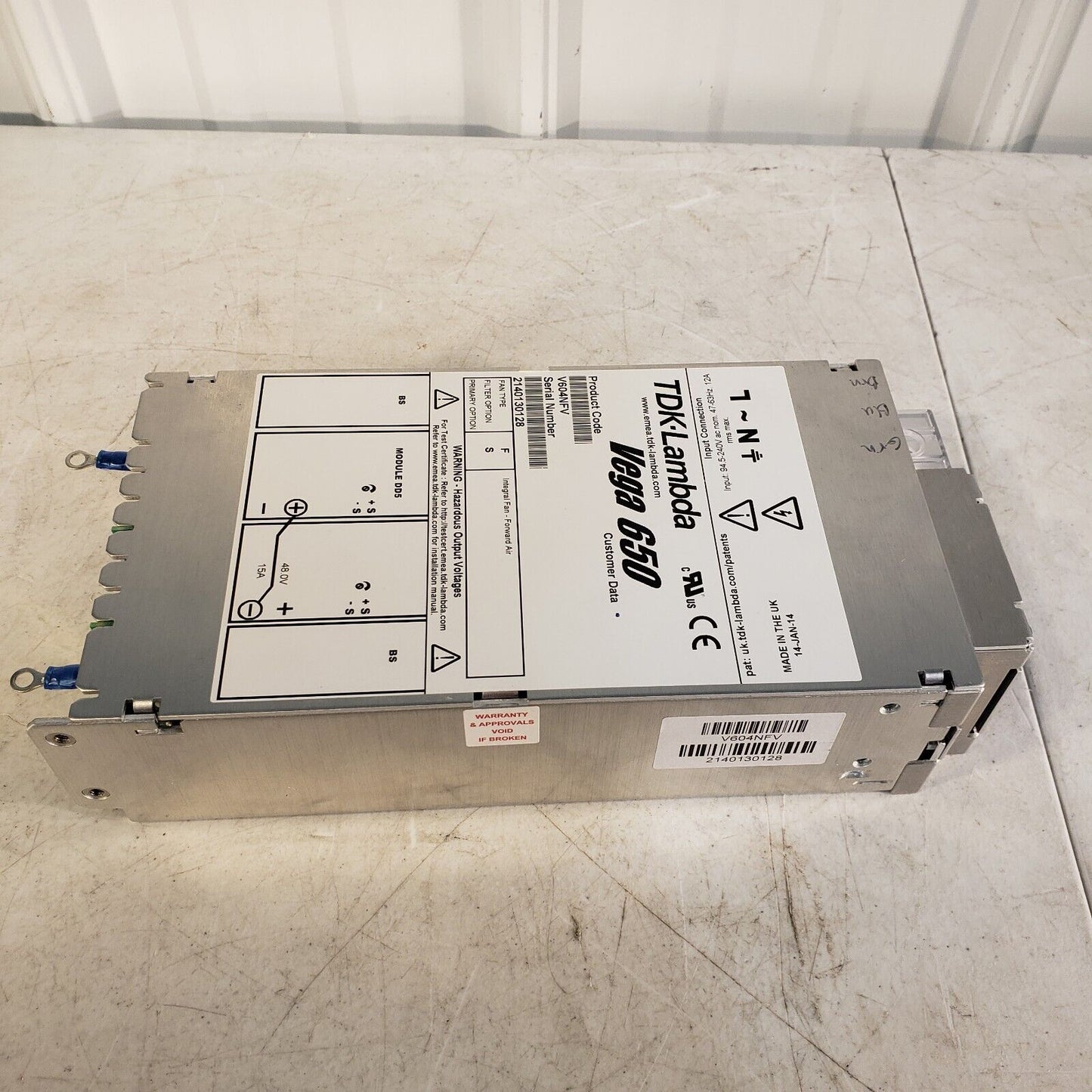 TDK-Lambda Vega 650 V604NFV Modular Power Supply 48V 15A 720W