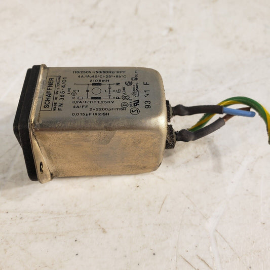 Schaffner FN 365-4/01 Fused 3-prong Plug 110/250V 50/60Hz 4A