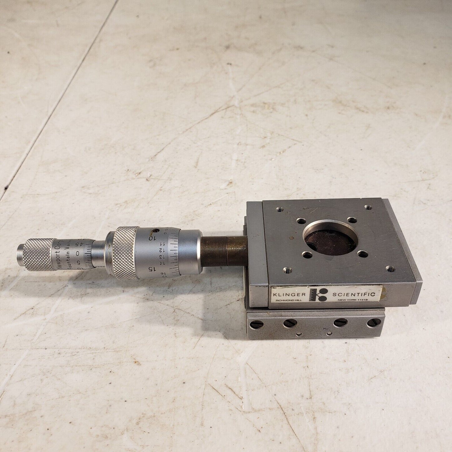 Klinger Scientific X-Y Optical Translation Stage w/ One Micrometer Adjuster