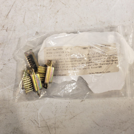 4 Pack of Amphenol DB-15 DA-15 15 Pin D-Sub Male Solderable Long Leads