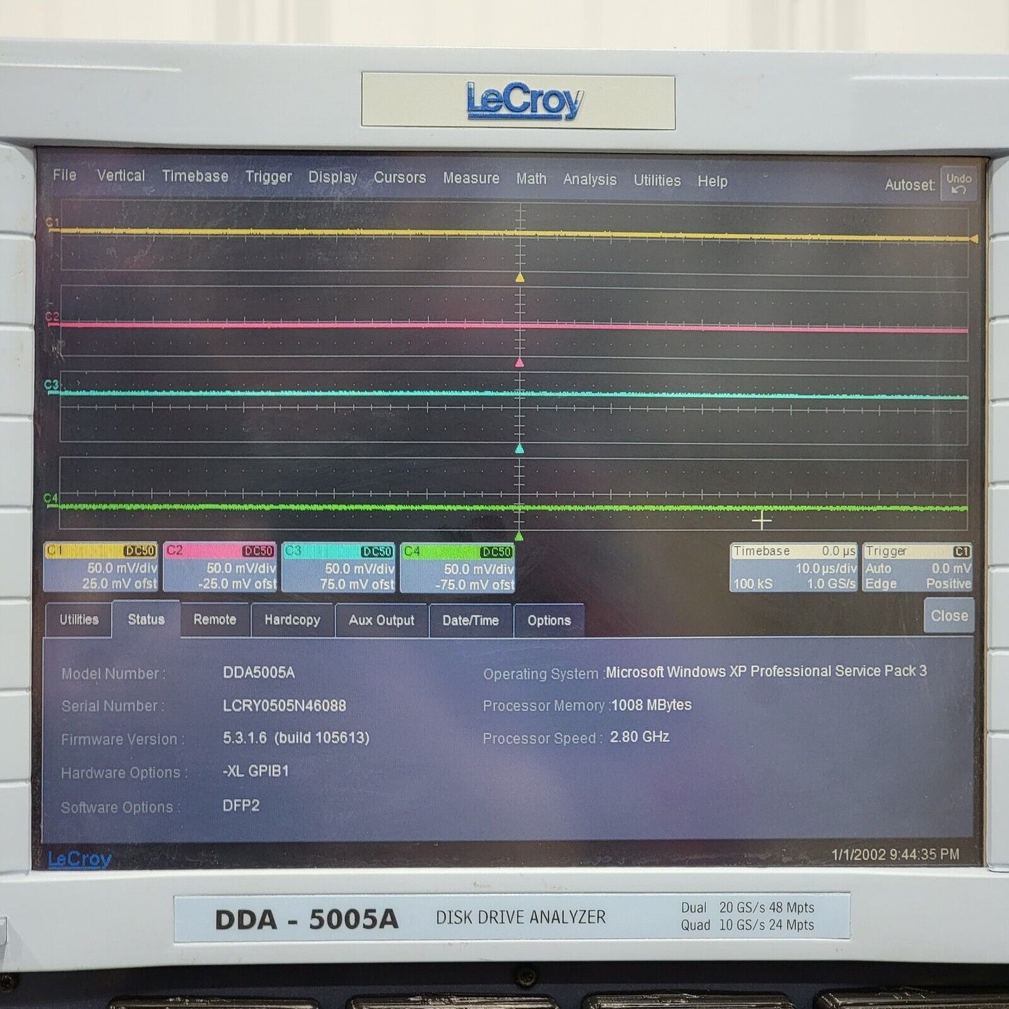 LeCroy DDA-5005A XL 5GHz 20GS/s 4-Ch. Disk Drive Analyzer Xstream Oscilloscope