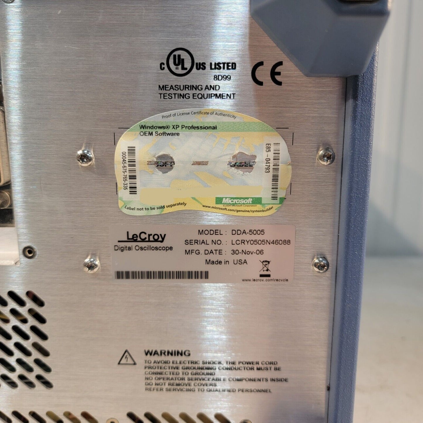 LeCroy DDA-5005A XL 5GHz 20GS/s 4-Ch. Disk Drive Analyzer Xstream Oscilloscope