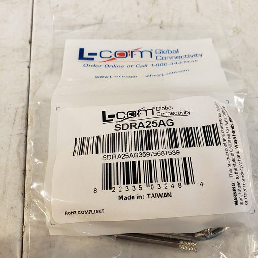 L-Com SDRA25AG 90° Cast Metal Body D Sub Back shell For 25 Pin Connectors