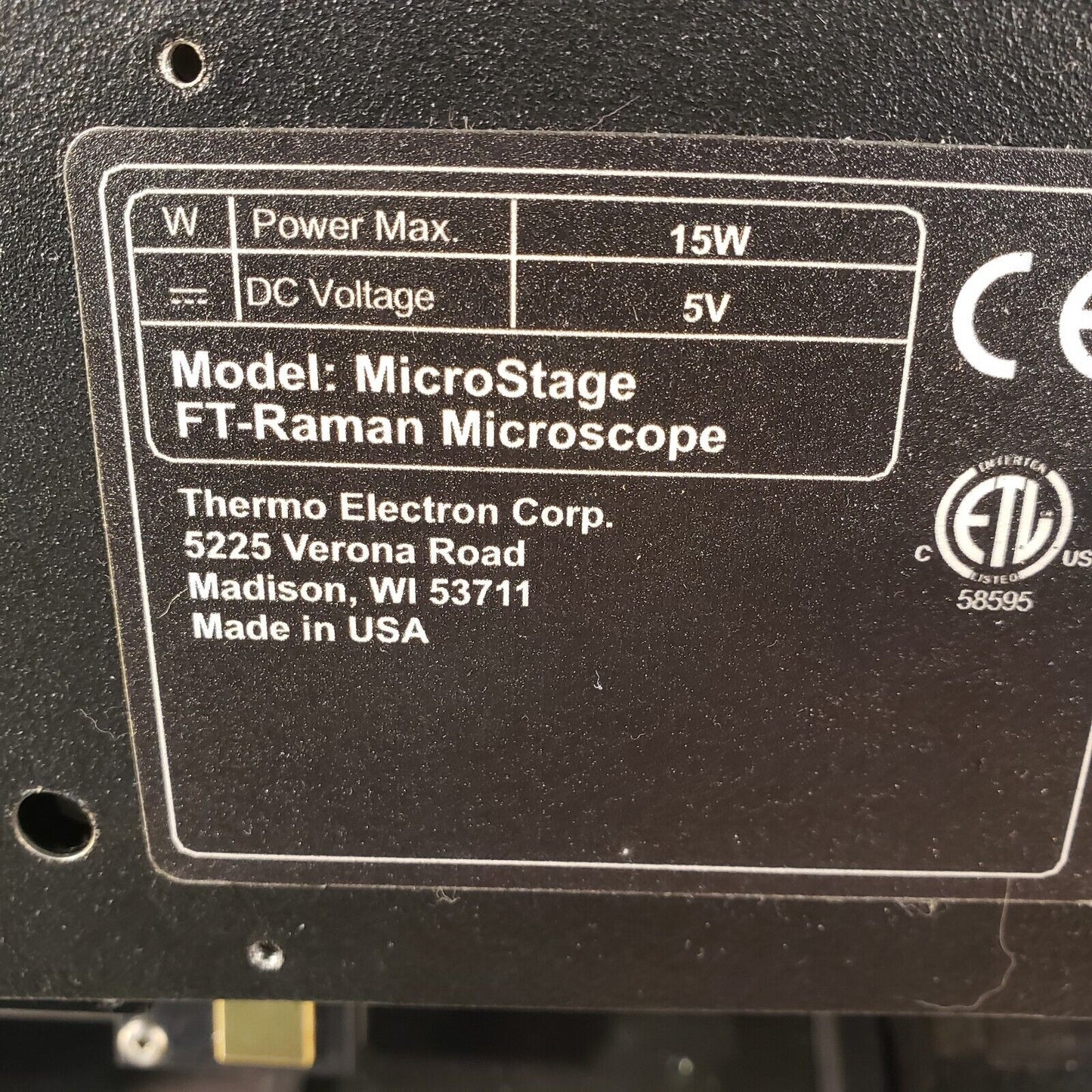 Thermo Electron MicroStage FT-Raman Microplate Microscope Spot Size 1mm/50um