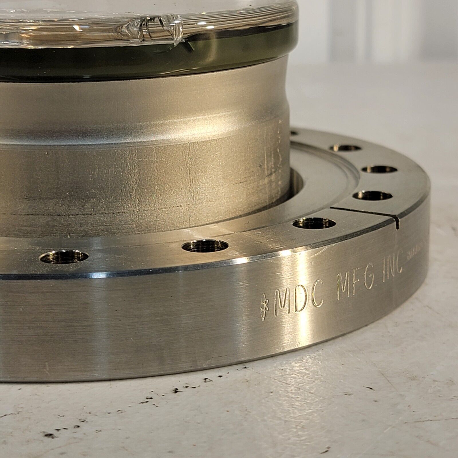 *CRACKED* MDC Recessed Conflat Viewport 6" DN100CF CF Flange High Vacu ...