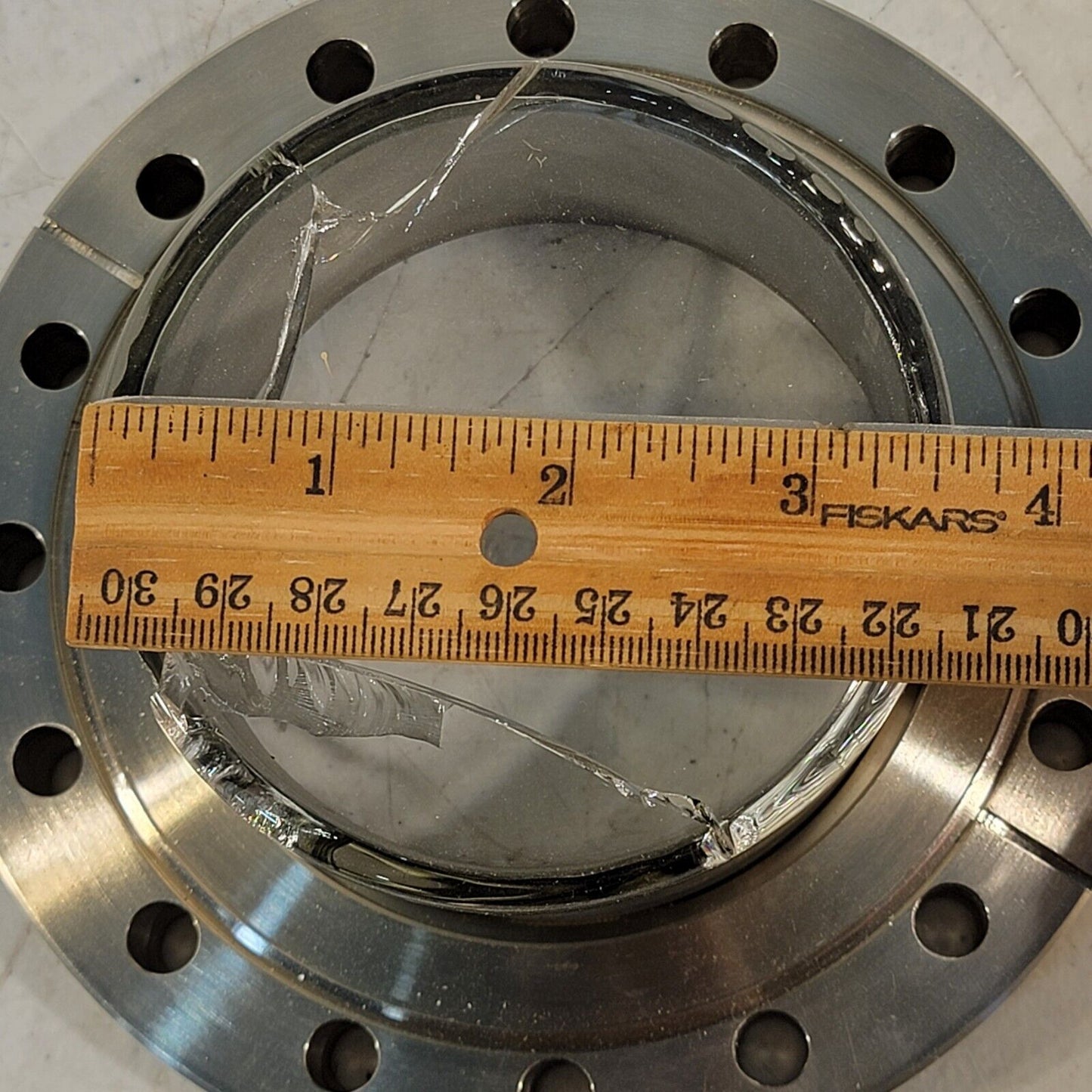 *CRACKED* MDC Recessed Conflat Viewport 6" DN100CF CF Flange High Vacuum