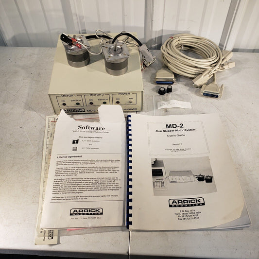 Arrick Robotics MD-2 Dual Axis Stepper Motor System w/ 2 Motors 50oz/in 9 Degree