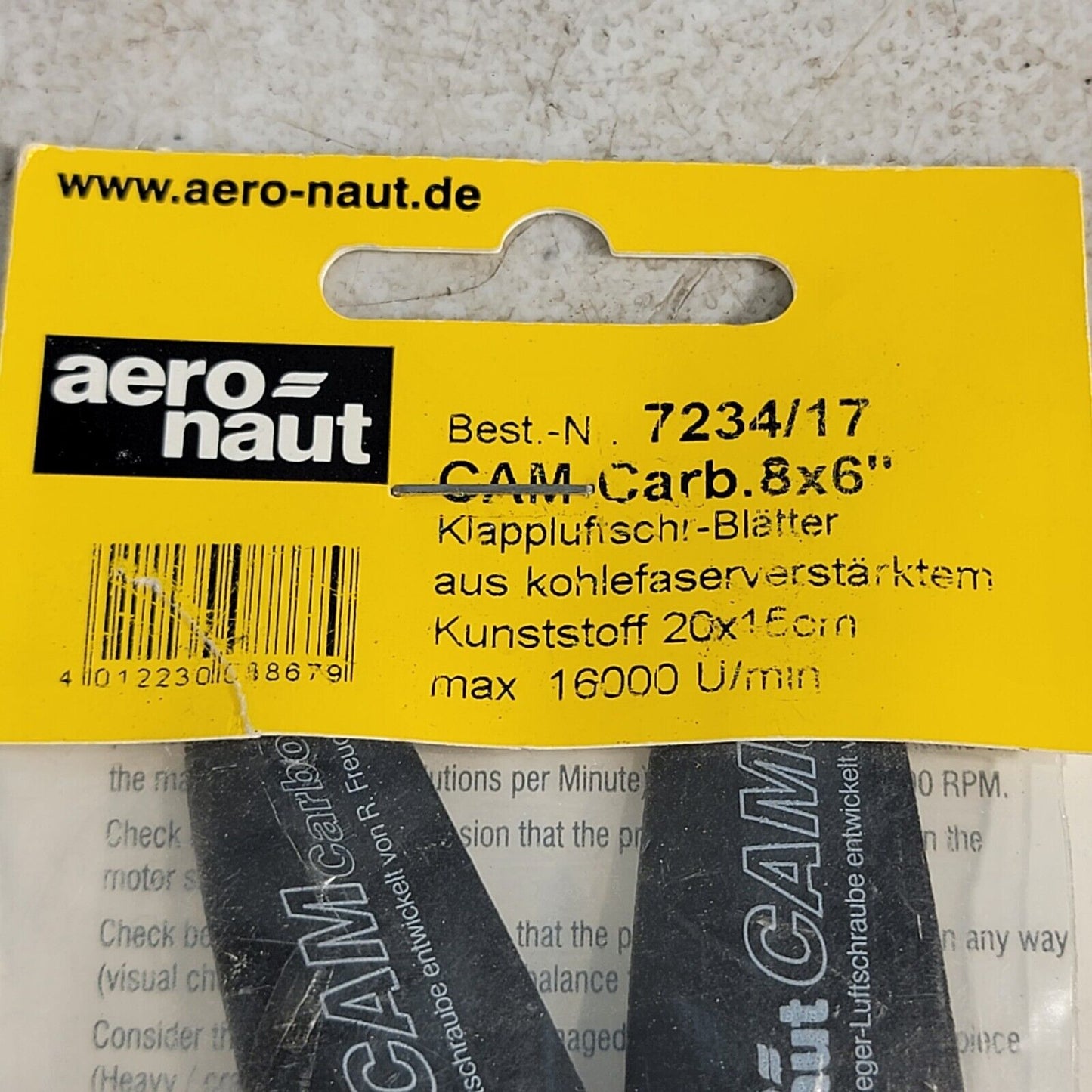 Aero Haut CAM Barb Carbon Propellor 8x6" 20x15 cm 7234/17