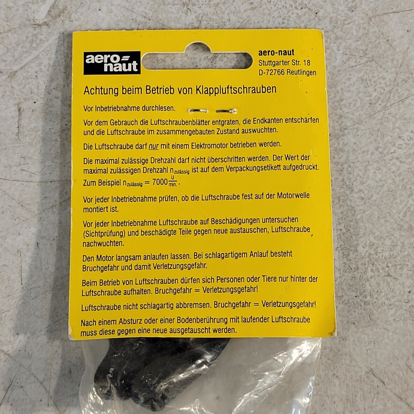 Aero Haut CAM Barb Carbon Propellor 8x6" 20x15 cm 7234/17