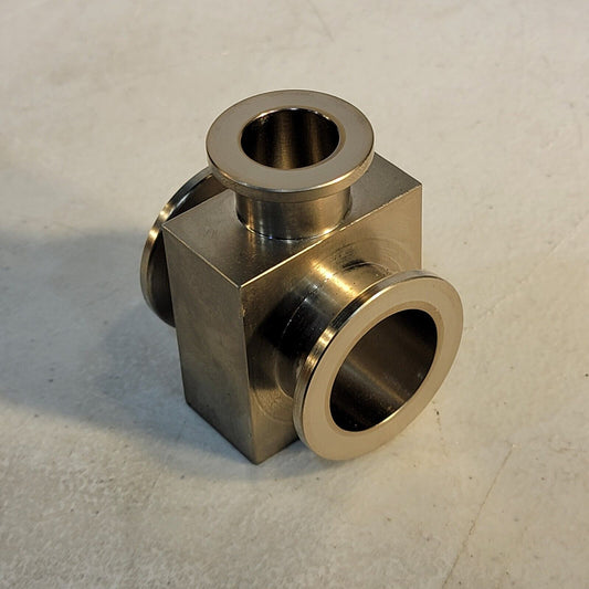 Custom Bruker High Vacuum Tee KF25 NW25 KF16 NW16 Aluminum Fitting