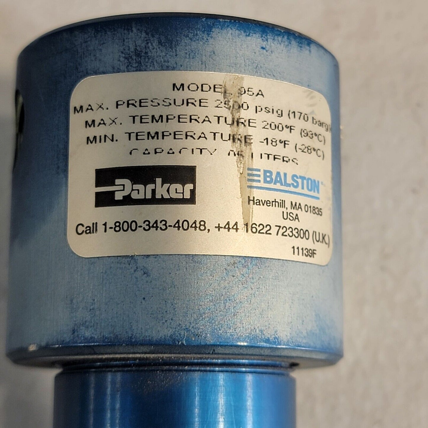 Parker 95A-1/4 Balston Acetylene Filter 2500 PSI, 1/4" NPT