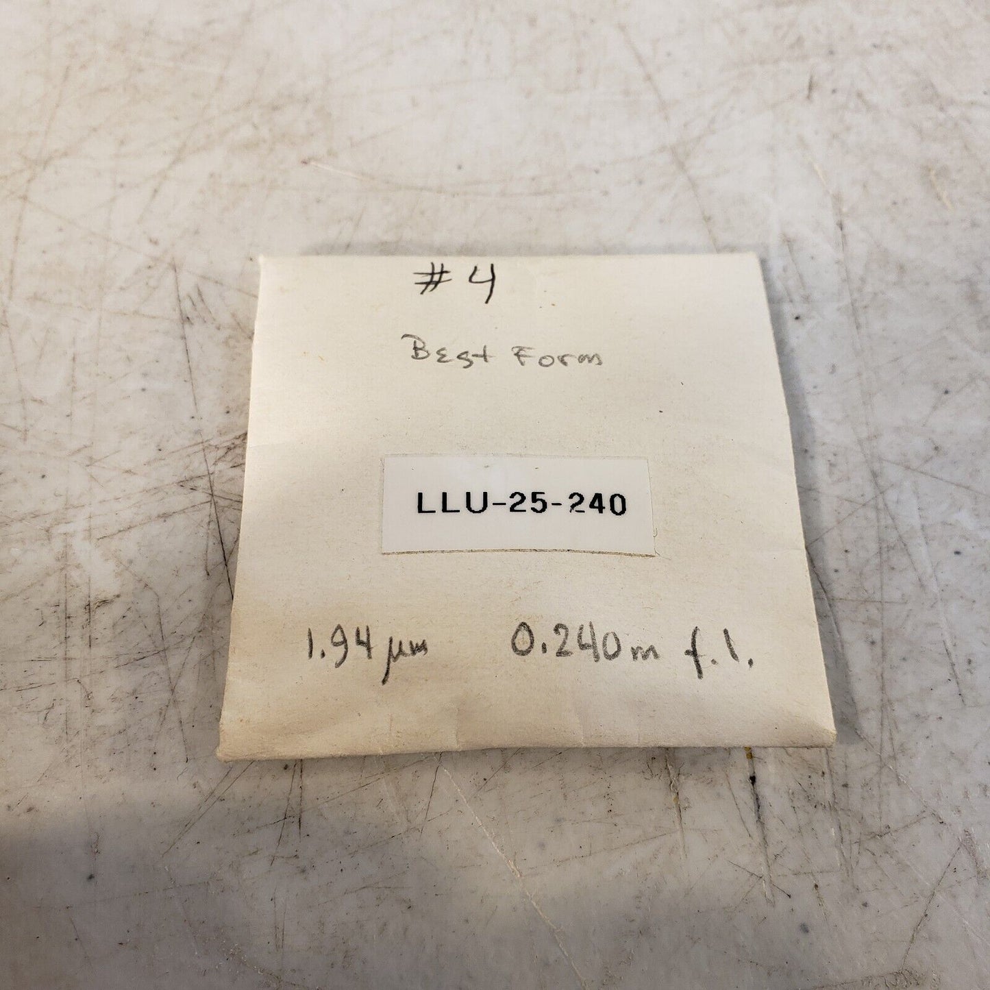 LLU-25-240 Optical Lens 0.24m Focal Length 1.94um, 25mm Diameter