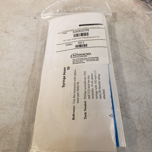 Advanced Instruments 500037R Syringe Assembly Replacement Kit 500uL Syringe