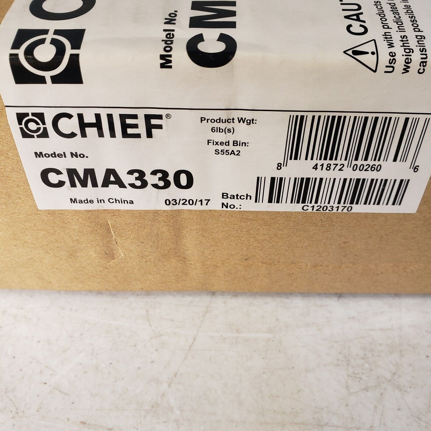 Chief CMA330 8 x 8" Offset Fixed Ceiling Plate