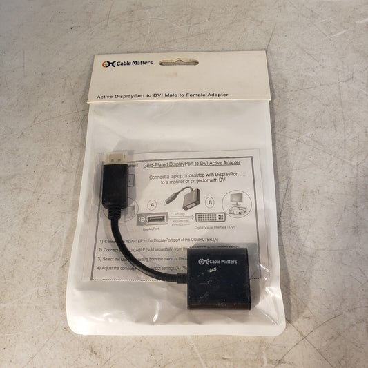 Cable Matters Active DisplayPort to DVI Male to Female Adapter