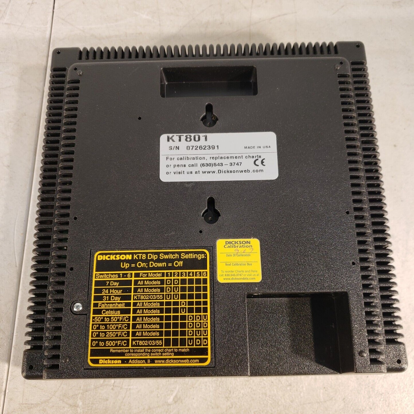 Dickson KT8 / KT801 8" Data Detail Basic Temperature Chart Recorder