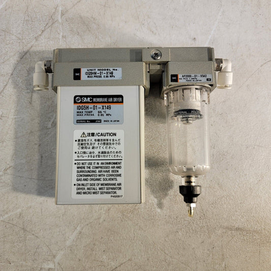 SMC IDG5H-01-X149 Membrane Air Dryer w/ AF2000-01-X542 Compressed Air Filter