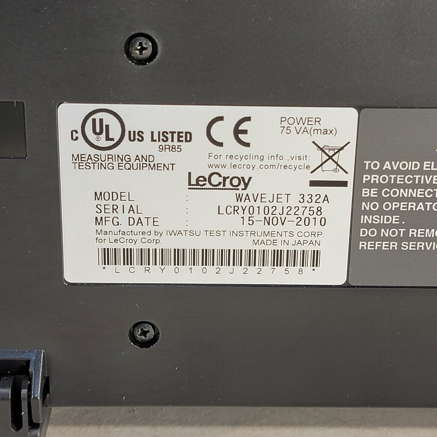 LeCroy WaveJet 332A 350 MHz Digital Oscilloscope 2 GS/s w Software, Manual