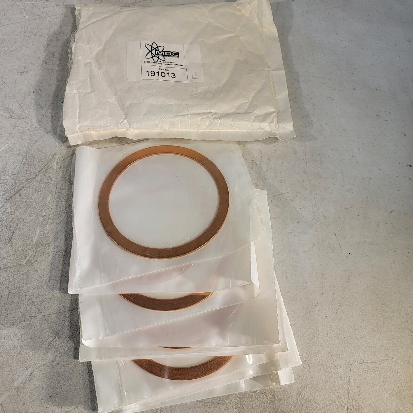 MDC 191013 6" Copper Gasket DN100CF CF Flange 10-Pack Conflat OFHC