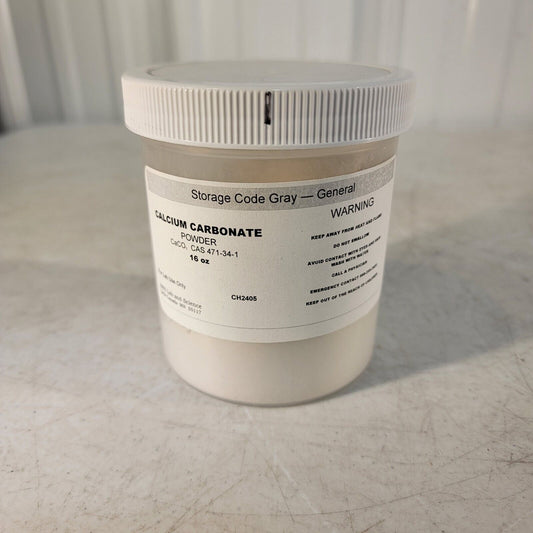 Calcium Carbonate CaCO3  97% ACS Grade Powder 16 Oz in Bottle CAS 471-34-1