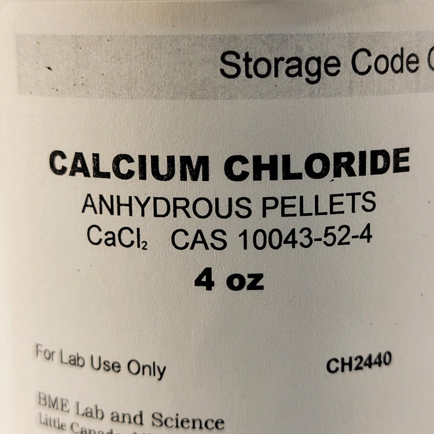 Calcium Chloride CaCl2 99% ACS Grade Anhydrous Pellets 4 Oz Bottle 10043-52-4