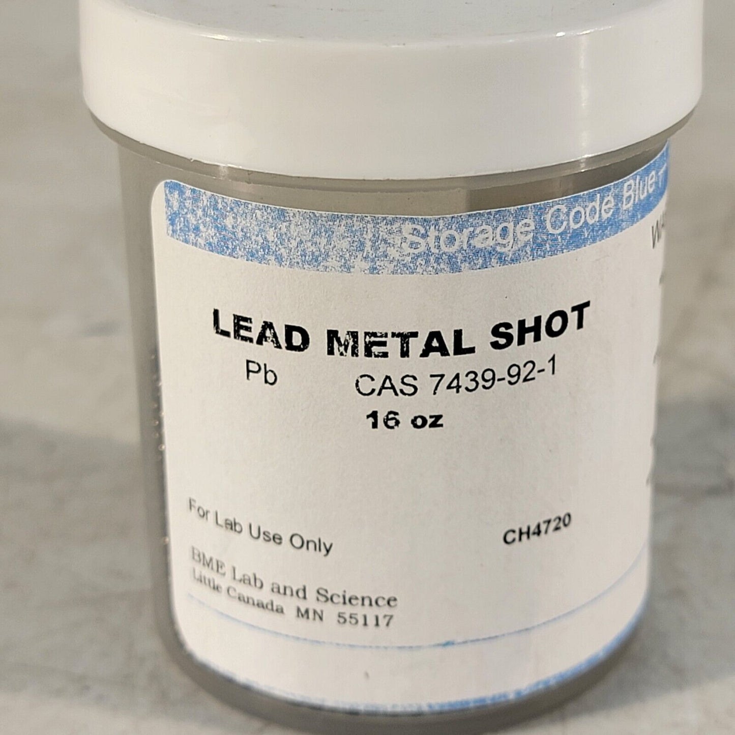 Lead Shot Metal Ball Element 82 Pb 16 Oz Bottle 99.5% CAS 7439-92-1