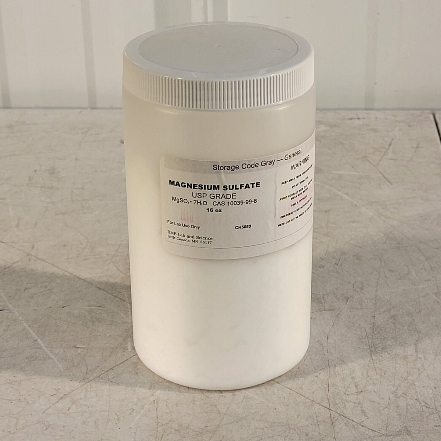 Magnesium Sulfate Heptahydrate 16 Oz Bottle 99.9% USP Lab Grade 10039-99-8