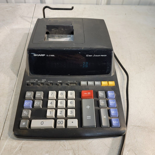 Sharp EL2196BL Two-Color Printing Calculator Black Red Tested