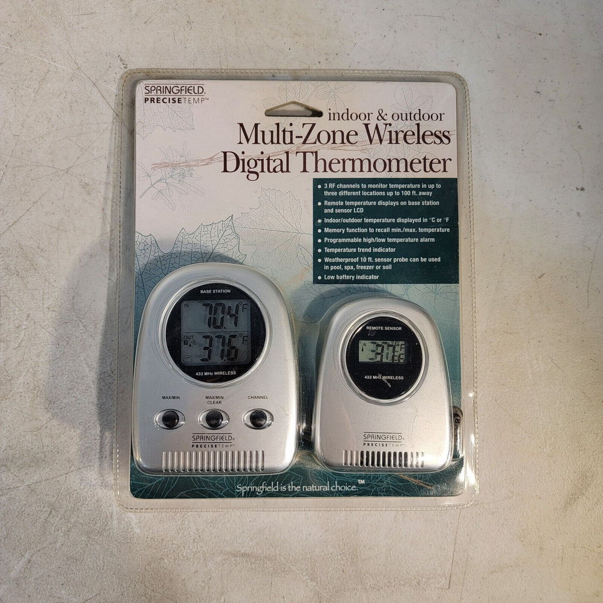 Thermometer Springfeld Springfield Multi-Zone Wireless Digital Thermometer Indoor & Outdoor 9 ...