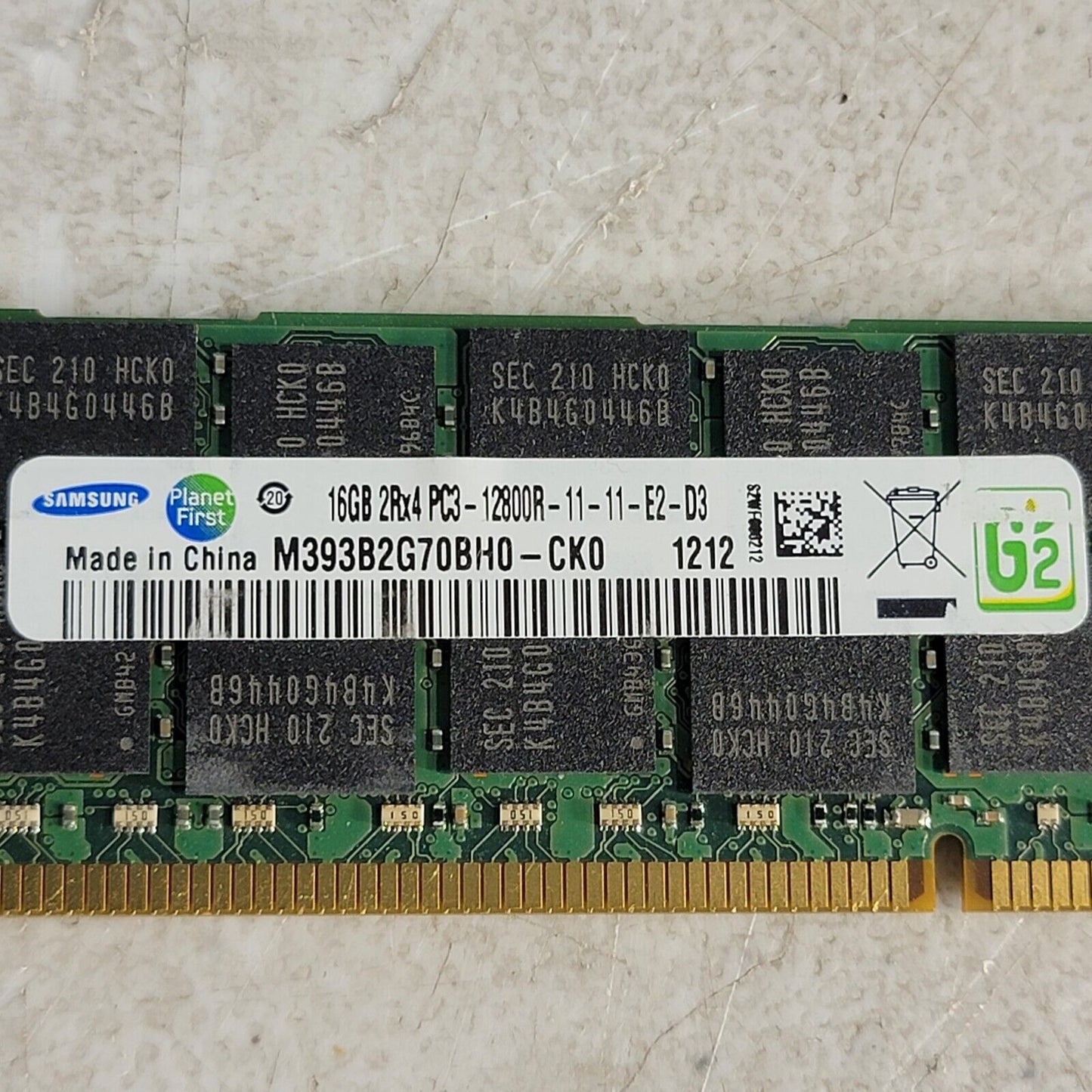 Samsung 16GB 2Rx4 DDR3-1600 PC3-12800R REG ECC 1.5V Memory M393B2G70BH0-CK0