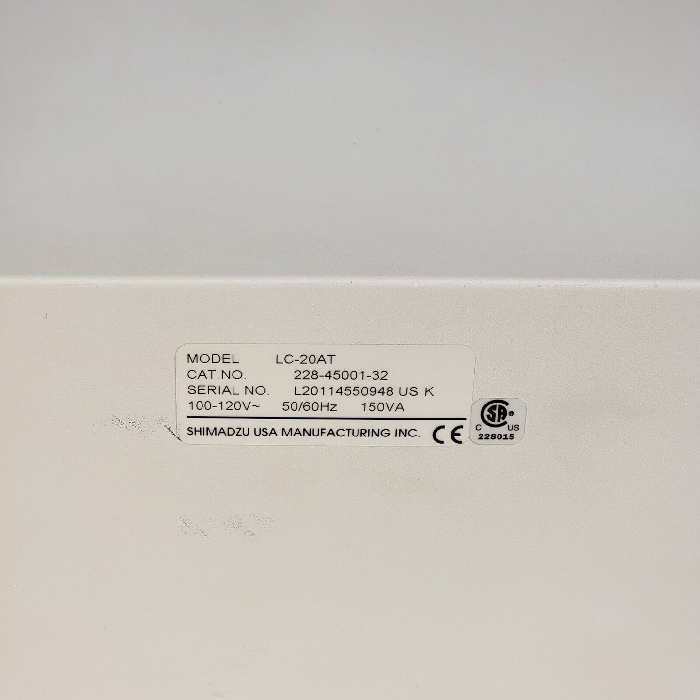 Shimadzu LC-20AT Prominence HPLC Liquid Chromatograph Pump 228-45001-32