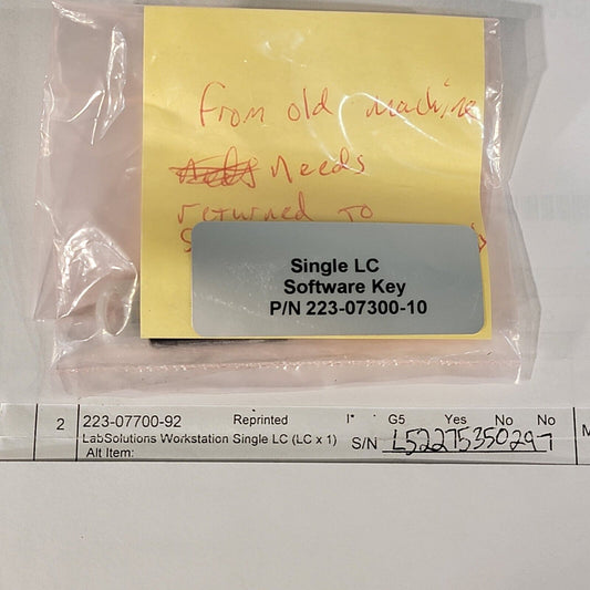 Shimadzu LabSolutions Single LC Workstation VP Software Key Add 223-07300-10