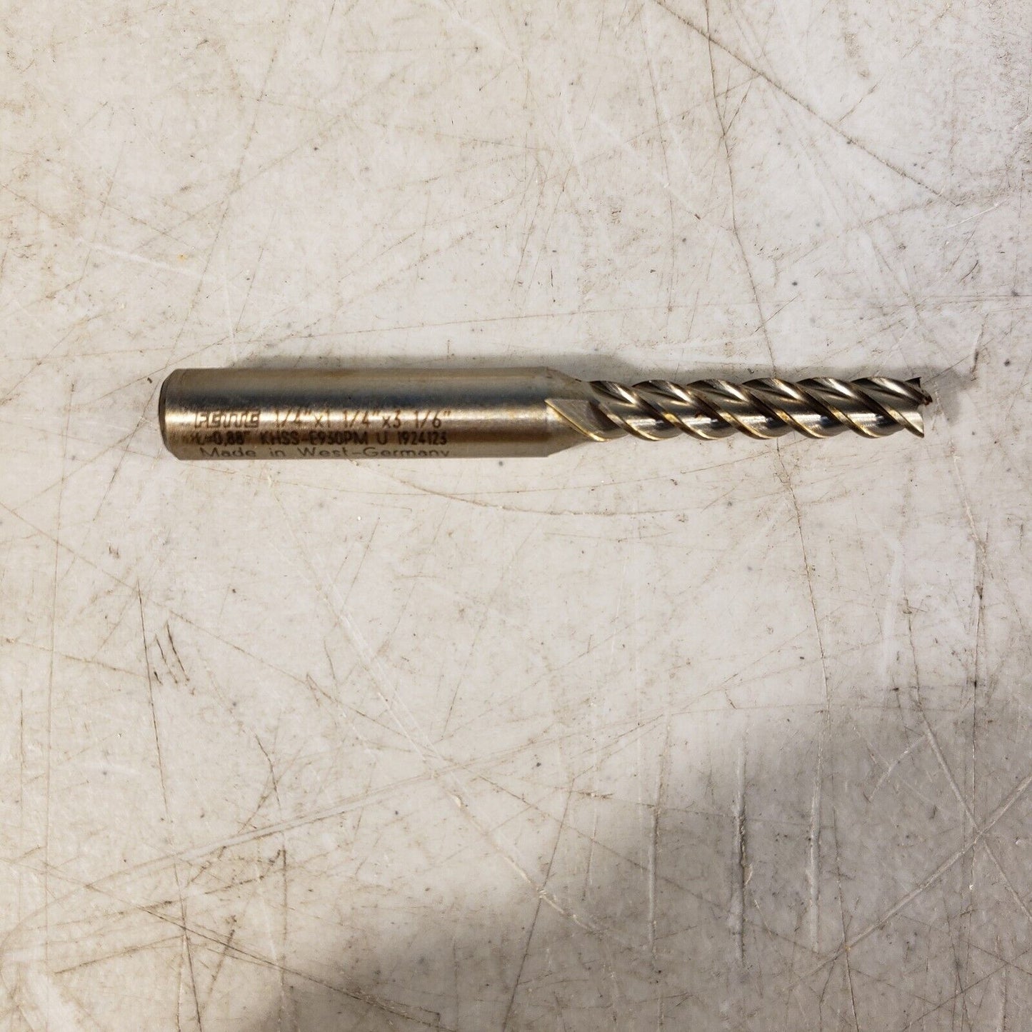Fette 1503-3 4 Flute End Mills, Double End, 1/4 X 1-1/4 X 3-1/16 KHSS-E930PM