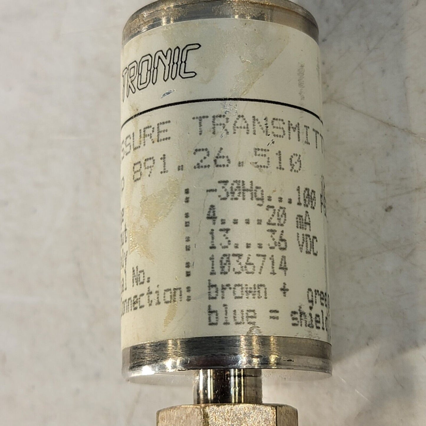 Wika Tronic 891.29.510 Pressure Transmitter w/ Readout -30Hg to 100 PSI 4-20mA