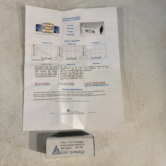 GAJ Technology 100m CAT-6 Simulator 8-wire Module RJ-45 Connector