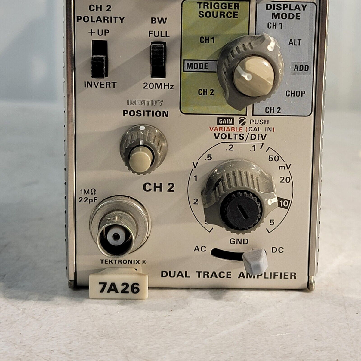 Amplifier Textronics Tektronix 7A26 200MHz Dual Trace Plugin Amplifier for 7000 Series Scop ...