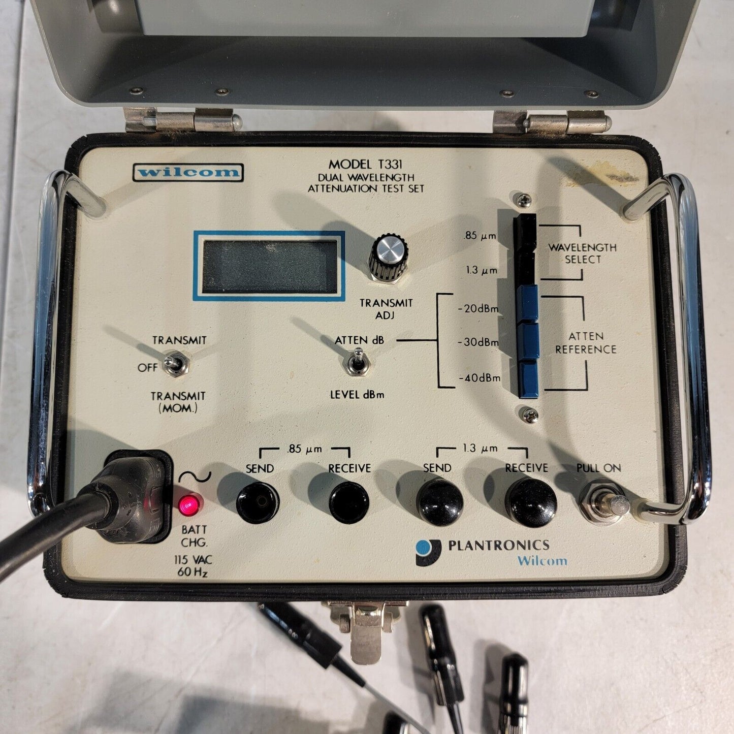 Wilcom Plantronics T331 Dual Wavelength Attenuation Test Set w/ Fiber Optic Cbl