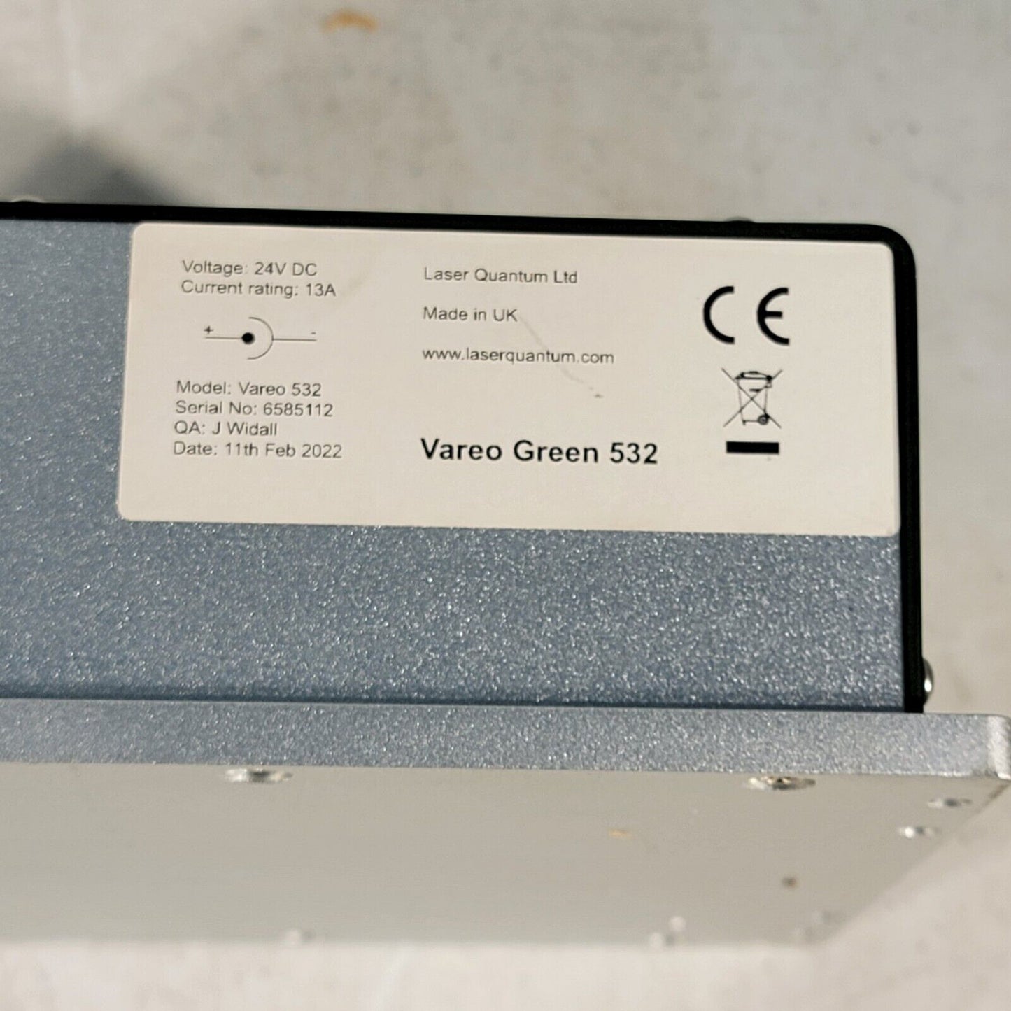 Laser Quantum Novanta Photonics Vareo Green 532nm Controller CW Supply Source