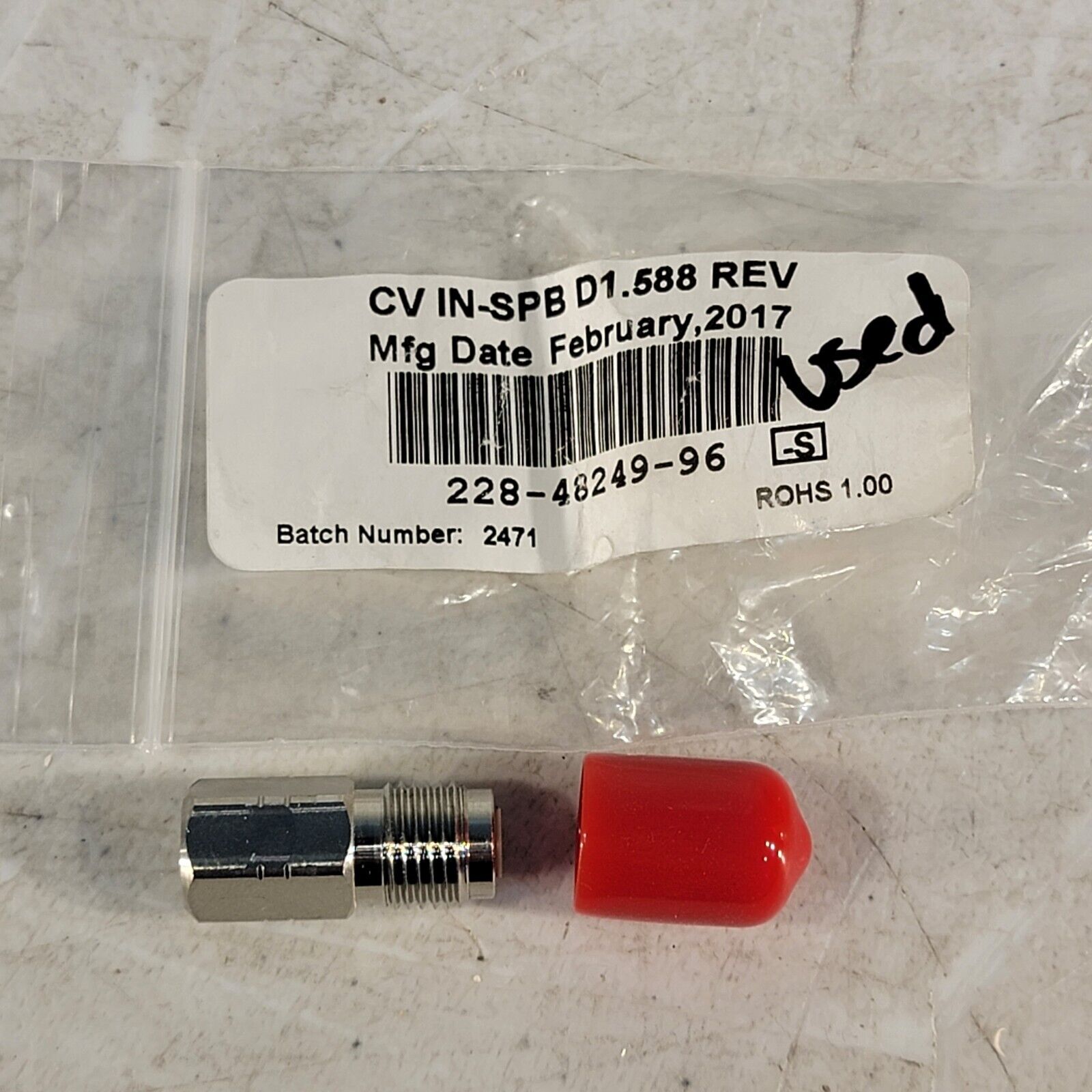 Used Shimadzu 228-48249-96 Inlet Check Valve CV IN-SPB for LC-20 LC-30 ...