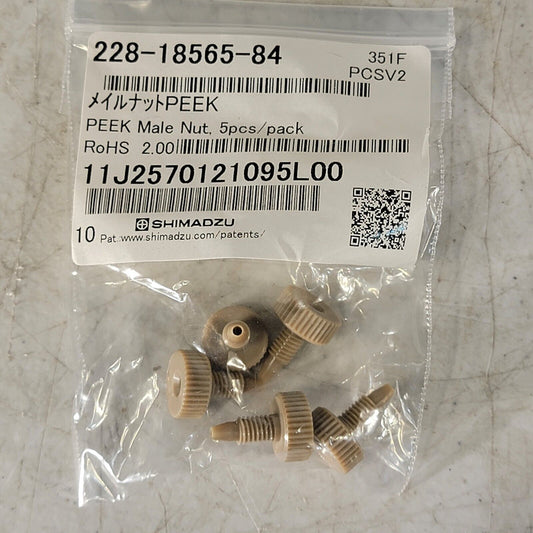 Shimadzu 228-18565-84 PEEK Male Nut 1/16" OD Tubing 5/pcs