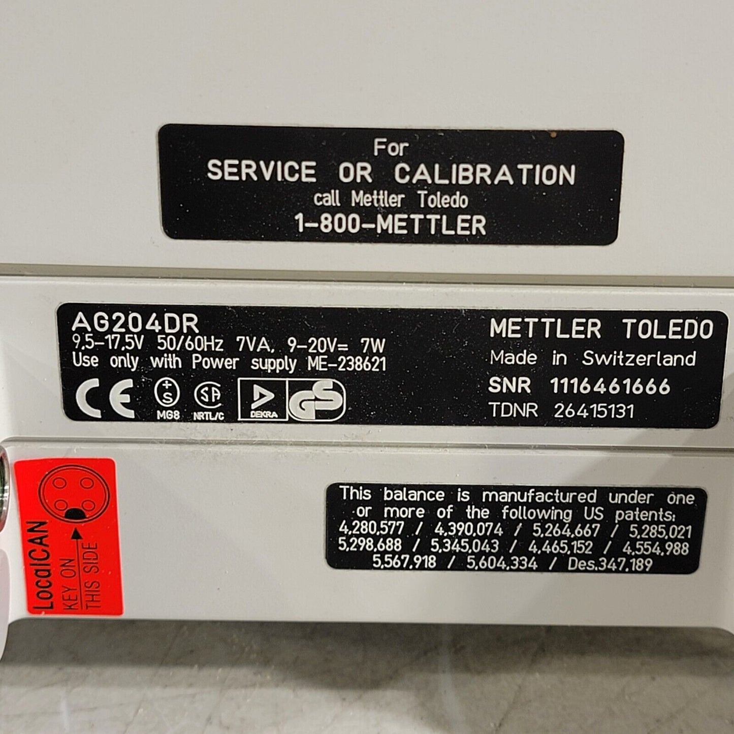 Mettler Toledo AG204 DeltaRange Analytical Balance 61g/210g AG204DR 0.1mg