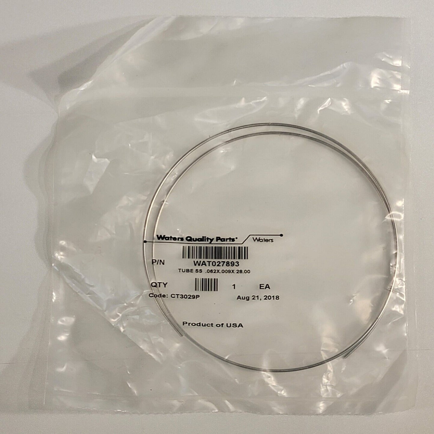 Waters WAT027893 Stainless Steel Tube .062x.009x28.00 HPLC Thick Wall Tubing