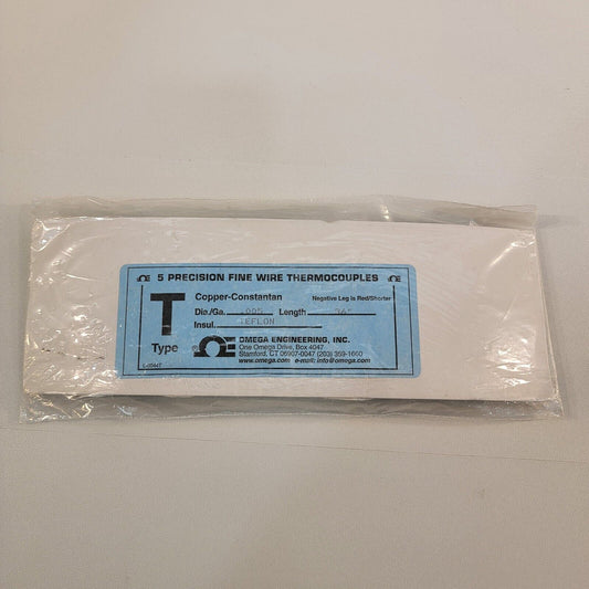 Omega T Type Precision Fine Wire Thermocouple 0.005in Dia 36in Length Teflon