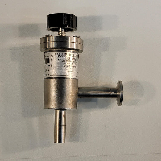 Vacoa Vacuum Accessory Corp TE-ASSV-050 Bellows Sealed Angle Valve Manual KF16