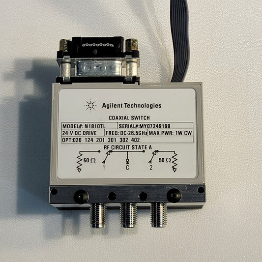 Agilent N1810TL OPT 026 124 201 301 302 402 DC-26.5 GHZ Coaxial Switch RF SMA 1W